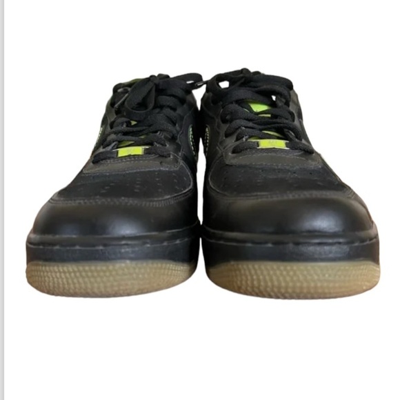 Nike Air Force One 07 Black/Volt Sz 7Y Women 6 Low Suede Basketball Shoes - Picture 7 of 10